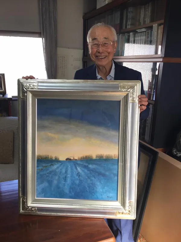 二科会理事長の田中良先生を訪問の写真 1