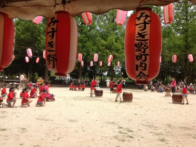 保育園の孫は太鼓に参加