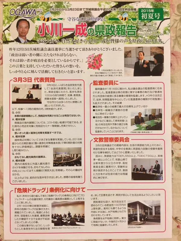 県政報告「初夏号」が出来ましたの写真 1