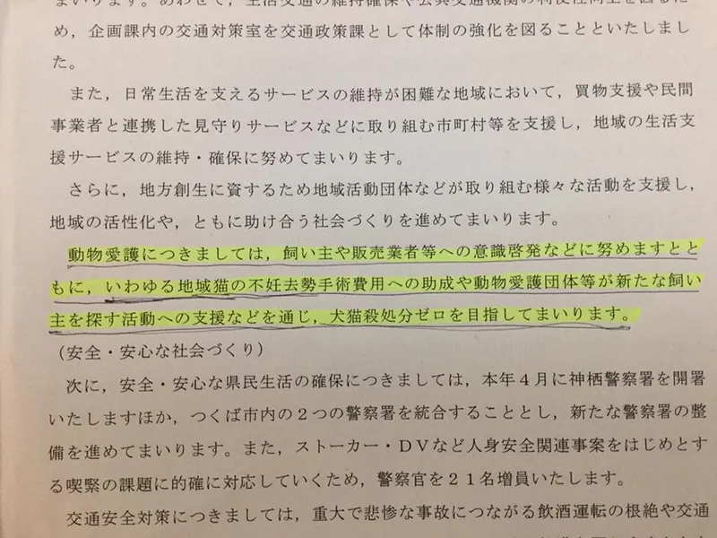 知事が「犬猫殺処分ゼロ」を宣言の写真 1