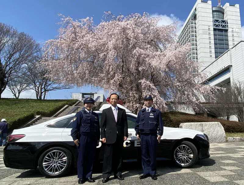 桜と招かざる客の写真 2